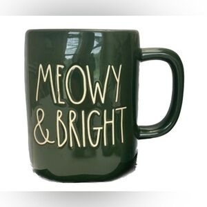 Rae Dunn Meowy & Bright Green Ceramic Mug